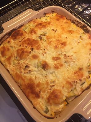 fresh garden squash casserole cooked